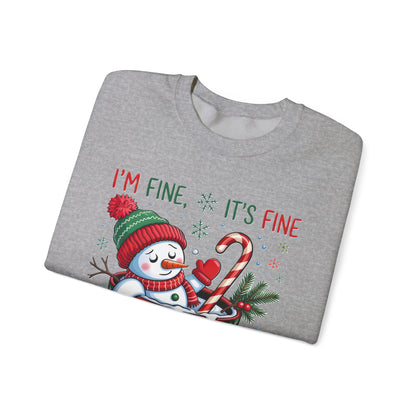 Snowman Hot Cocoa “Just Having a Meltdown” Funny Winter Sweatshirt