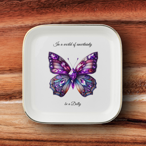 "Be a Dolly" Memorial Ring Dish – Custom Butterfly Trinket Tray
