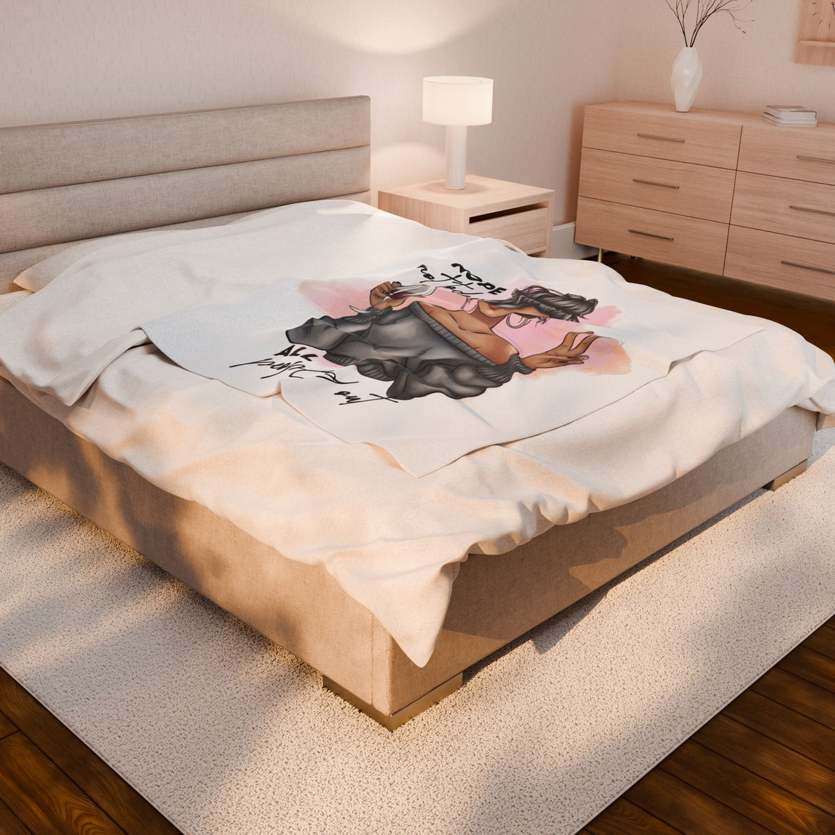 Nope, Not Today Plush Velveteen Blanket