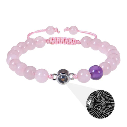 "Custom Photo Projection Bracelet in 100 Languages"