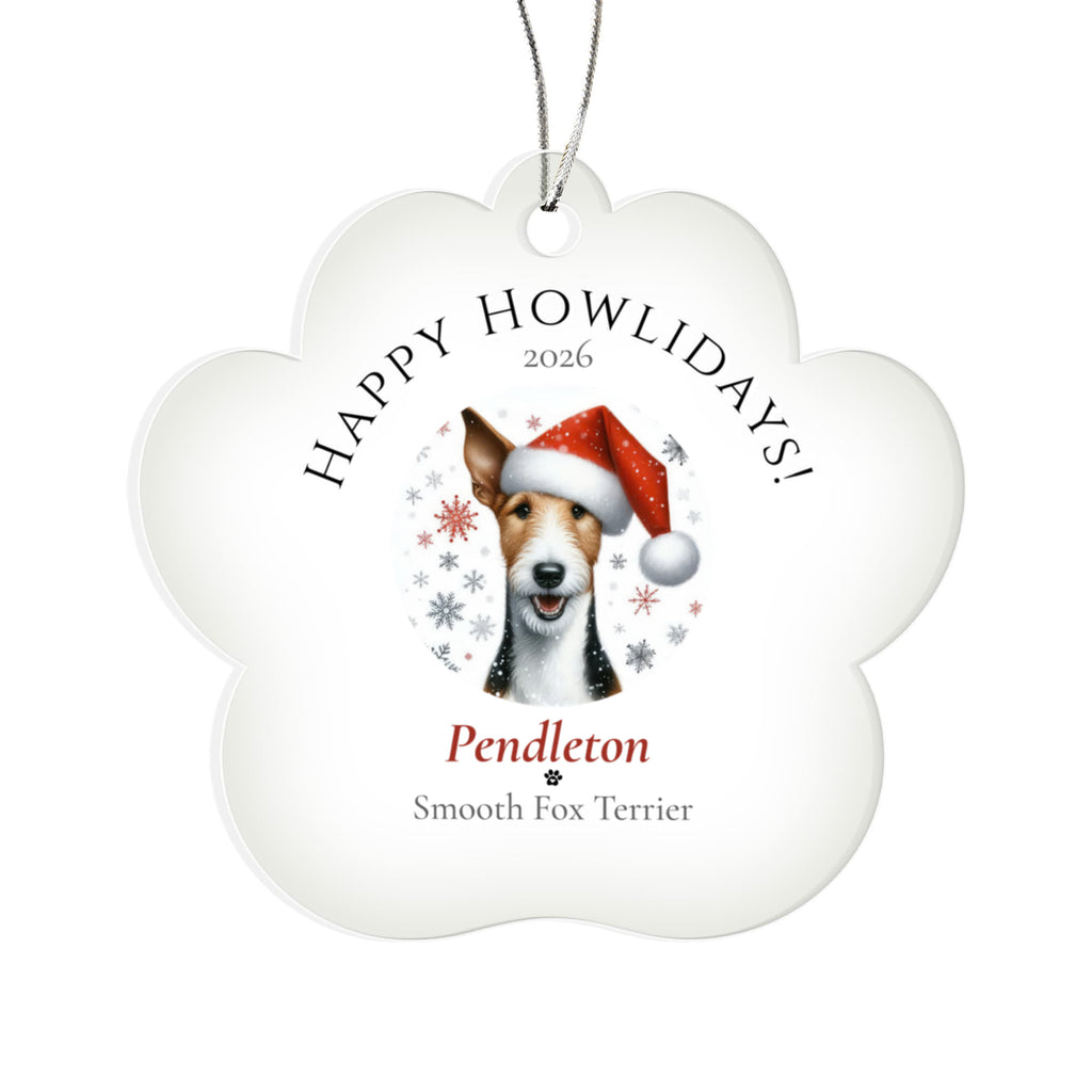 Personalized Acrylic Paw Print Ornament – Custom Dog Breed & Name Keepsake (Smooth Fox Terrier - Yorkshire Terrier)