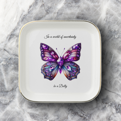 "Be a Dolly" Memorial Ring Dish – Custom Butterfly Trinket Tray