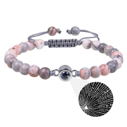 "Custom Photo Projection Bracelet in 100 Languages"