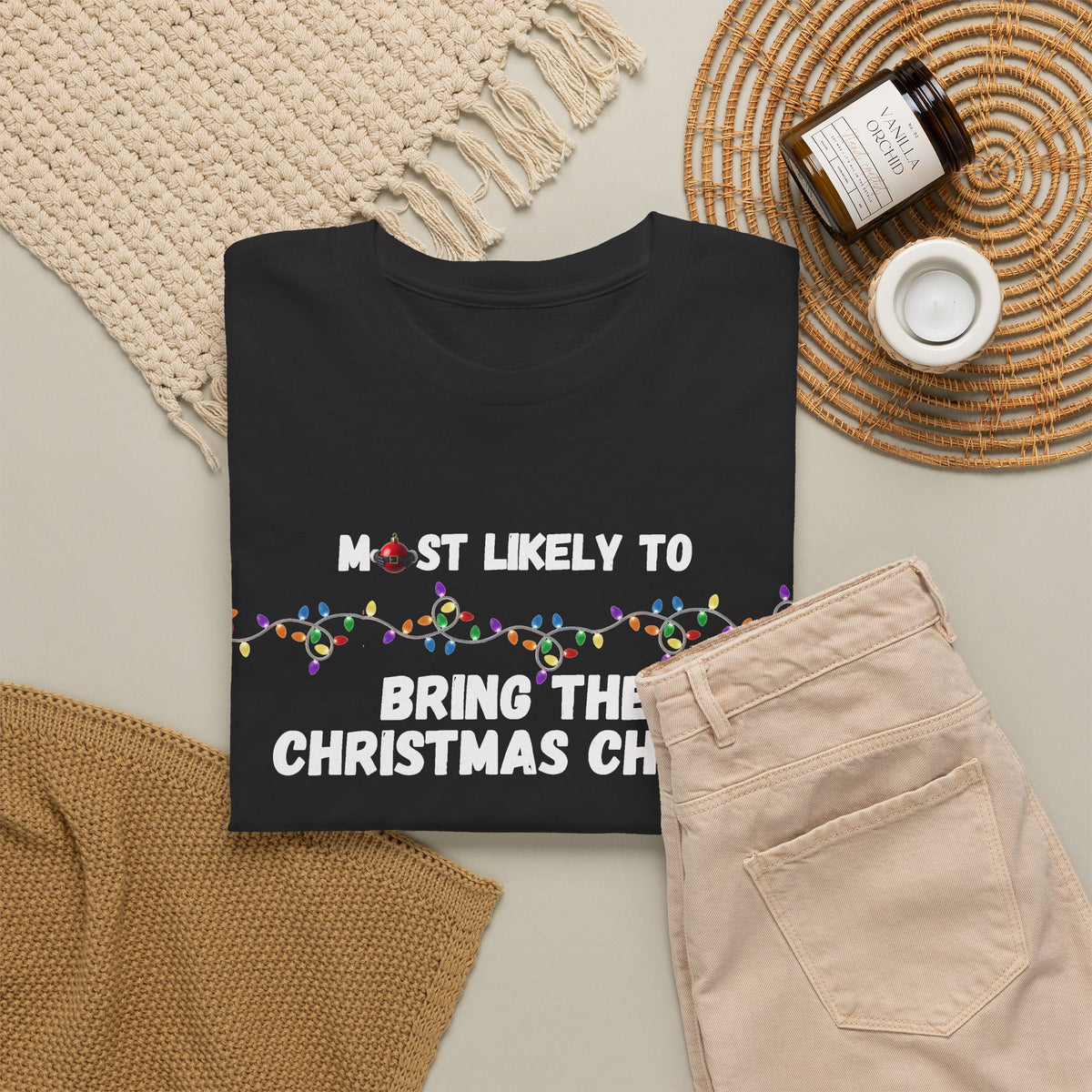 Most Likely To Christmas Spirit Edition (Dark Apparel) | Christmas Humor | Gift for Friends & Family