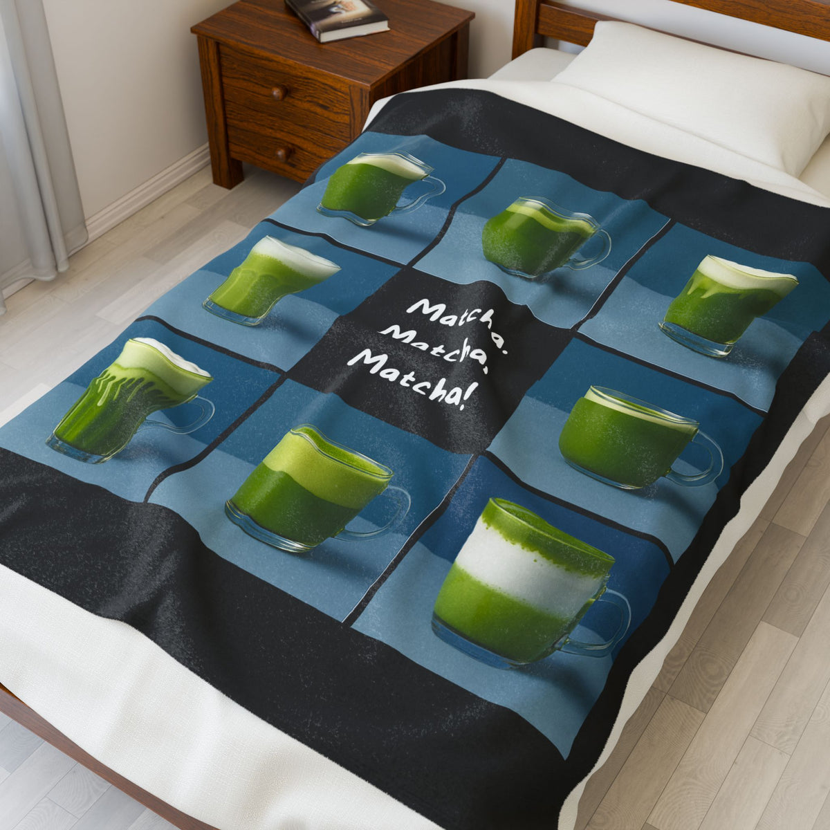 Matcha, Matcha, Matcha! Velveteen Plush Blanket