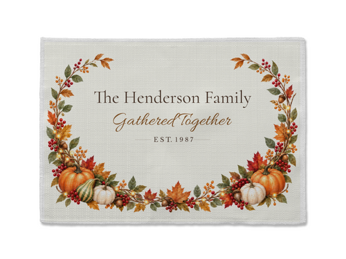 Gathered Together Personalized Fall Family Placemat