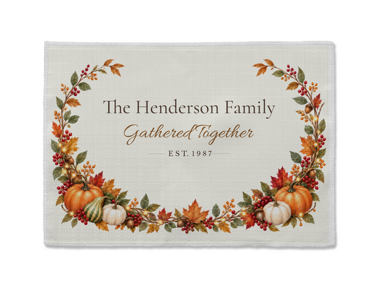 Gathered Together Personalized Fall Family Placemat