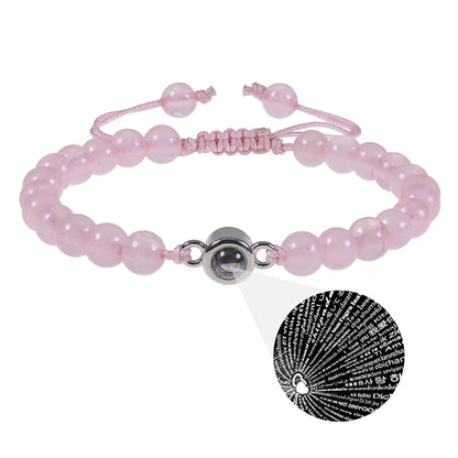"Custom Photo Projection Bracelet in 100 Languages"
