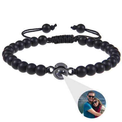 "Custom Photo Projection Bracelet in 100 Languages"