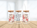 Scripture Wrap Glass Cup – 16 oz | Choose Your Design