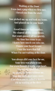 Personalized Pet Memorial Acrylic Plaque – “Waiting At The Door” Poem | Custom Photo Sympathy Gift
