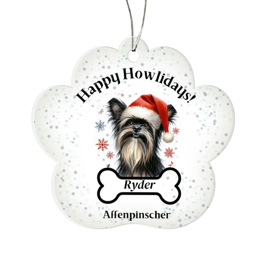 Personalized Acrylic Paw Print Ornament – Custom Dog Breed & Name Keepsake