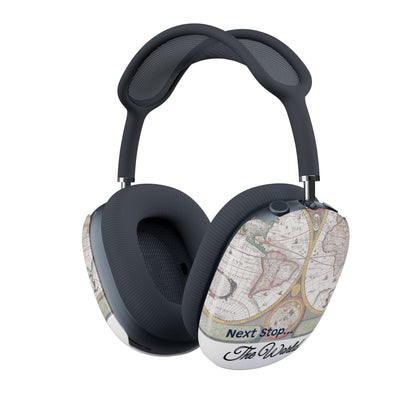 AirPods Max Covers – World Map “Next Stop: Anywhere” Travel Design