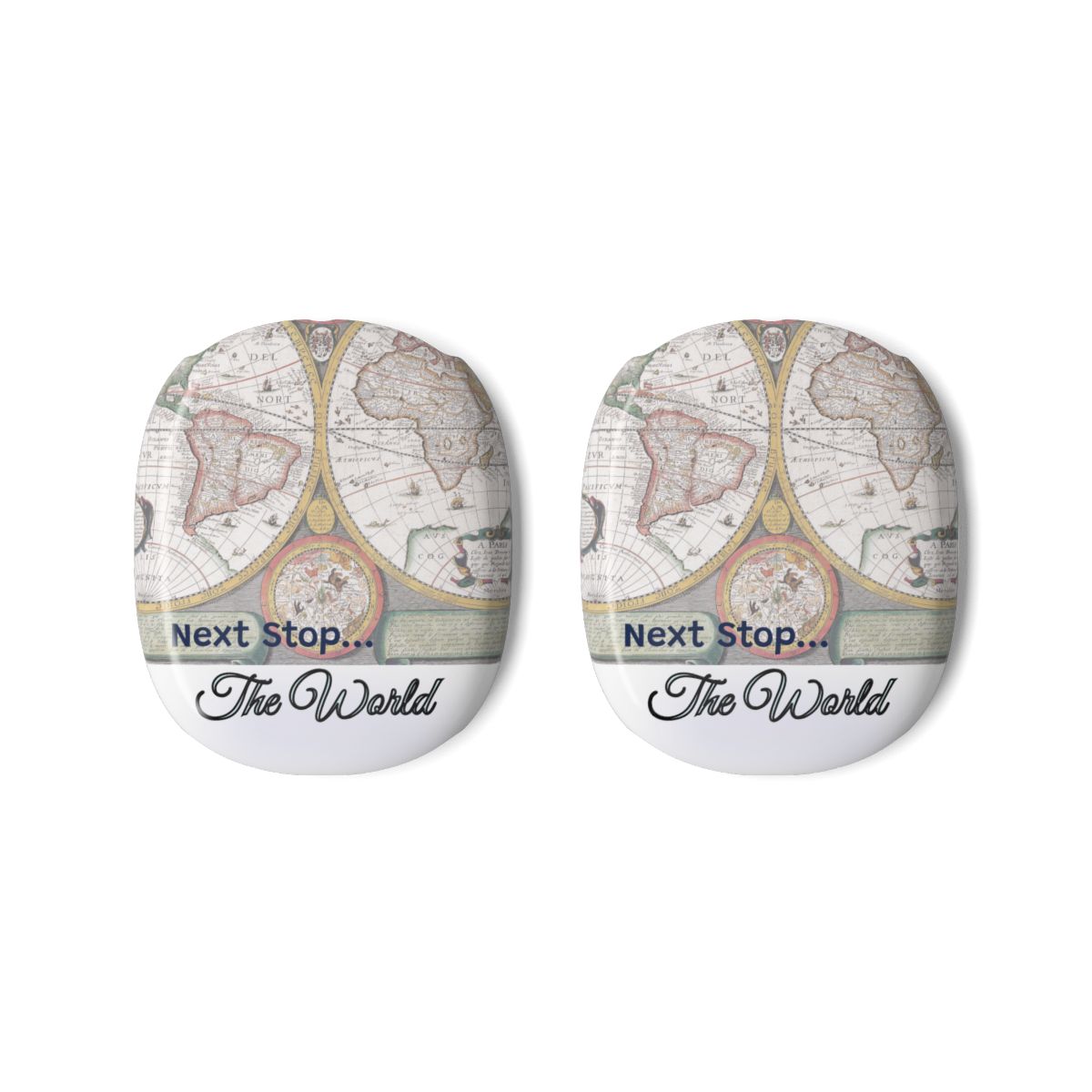 AirPods Max Covers – World Map “Next Stop: Anywhere” Travel Design
