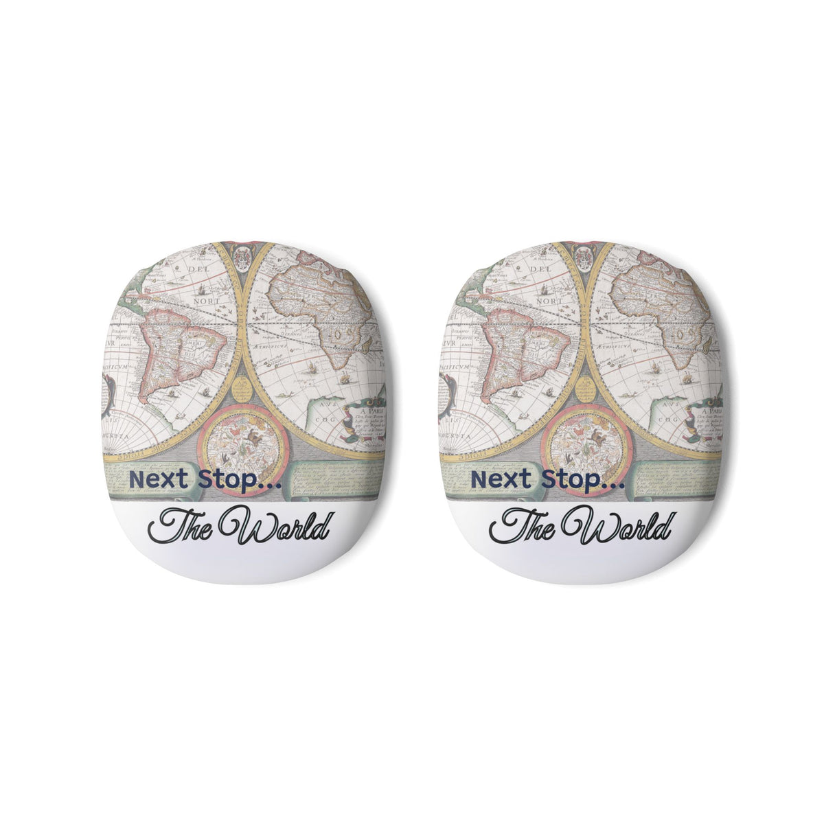 AirPods Max Covers – World Map “Next Stop: Anywhere” Travel Design