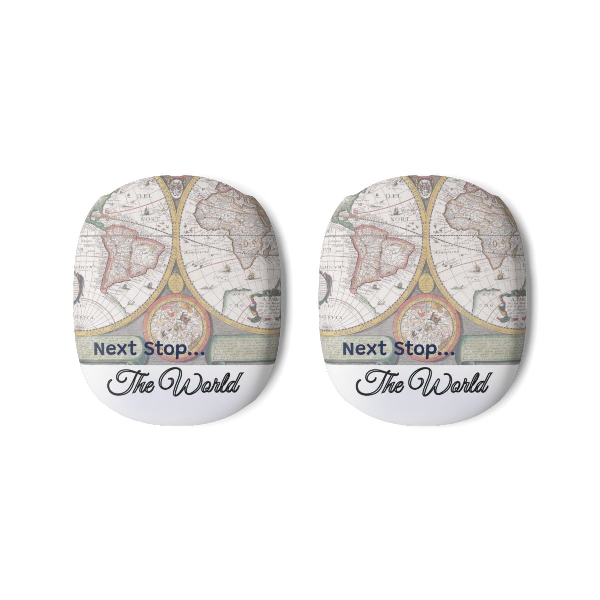 AirPods Max Covers – World Map “Next Stop: Anywhere” Travel Design