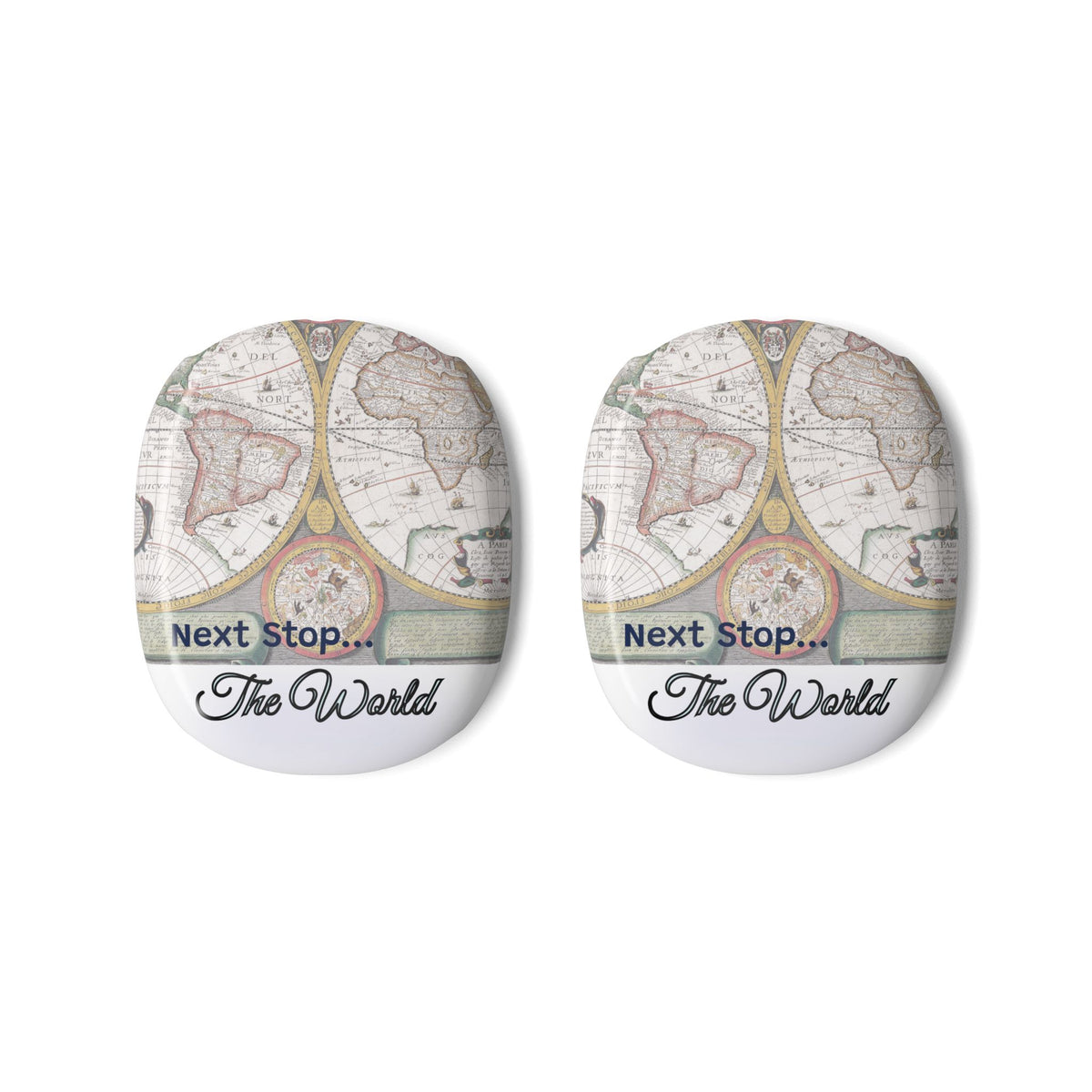 AirPods Max Covers – World Map “Next Stop: Anywhere” Travel Design