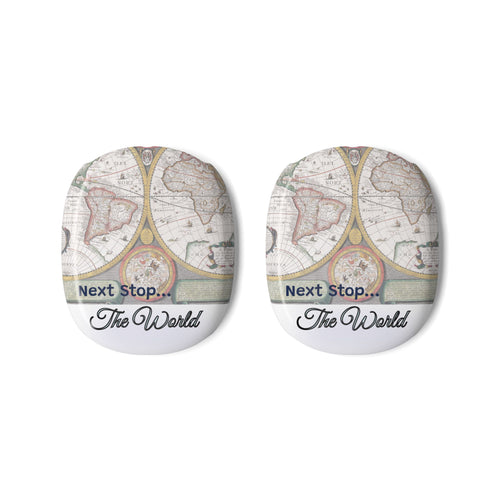 AirPods Max Covers – World Map “Next Stop: Anywhere” Travel Design