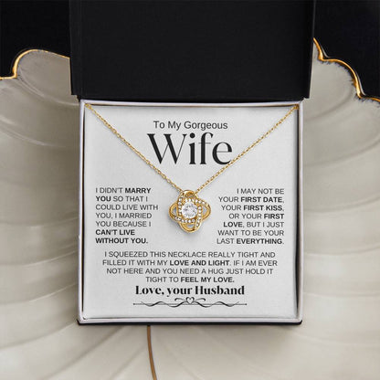 To My Gorgeous Wife | Love Knot Necklace | WBSF