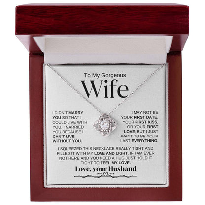 To My Gorgeous Wife | Love Knot Necklace | WBSF