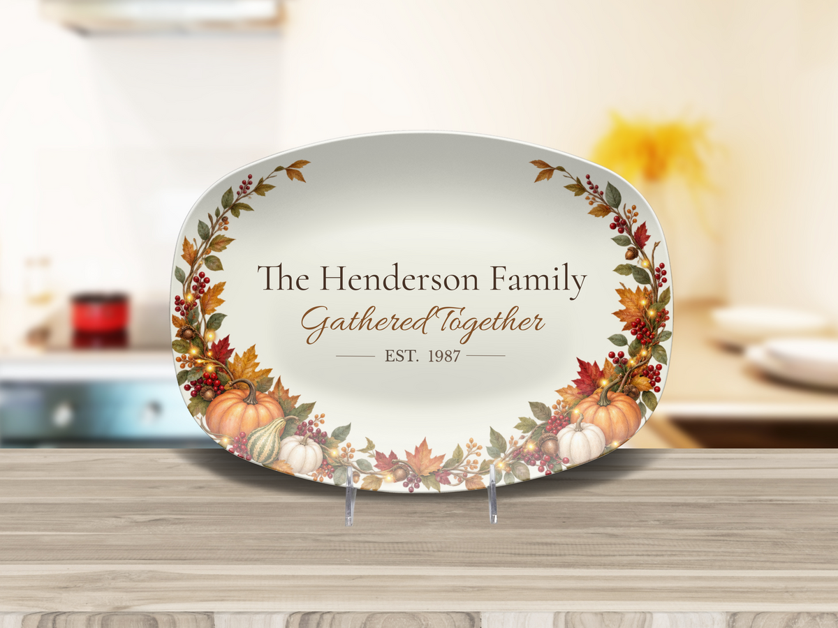 Gathered Together Personalized Fall Family Serving Platter