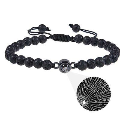 "Custom Photo Projection Bracelet in 100 Languages"