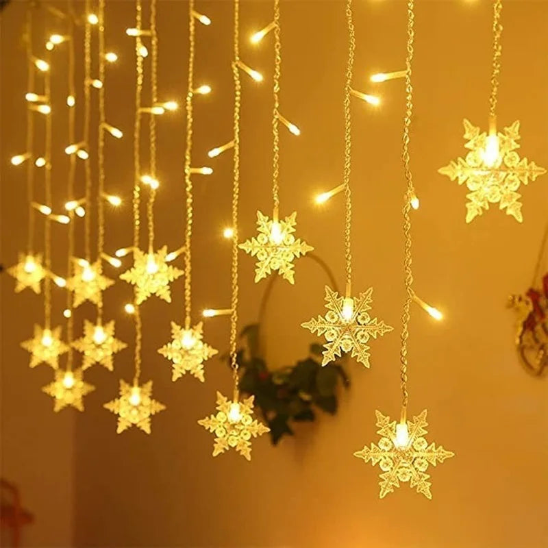 Snowflake Glow Curtain Fairy Lights