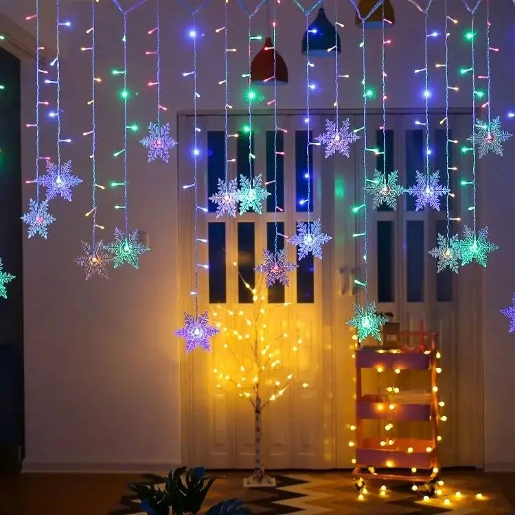 Snowflake Glow Curtain Fairy Lights