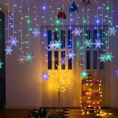Snowflake Glow Curtain Fairy Lights