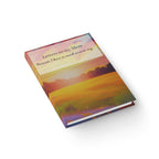 Angled view of Letters to My Mom hardcover grief journal with full wraparound sunset artwork