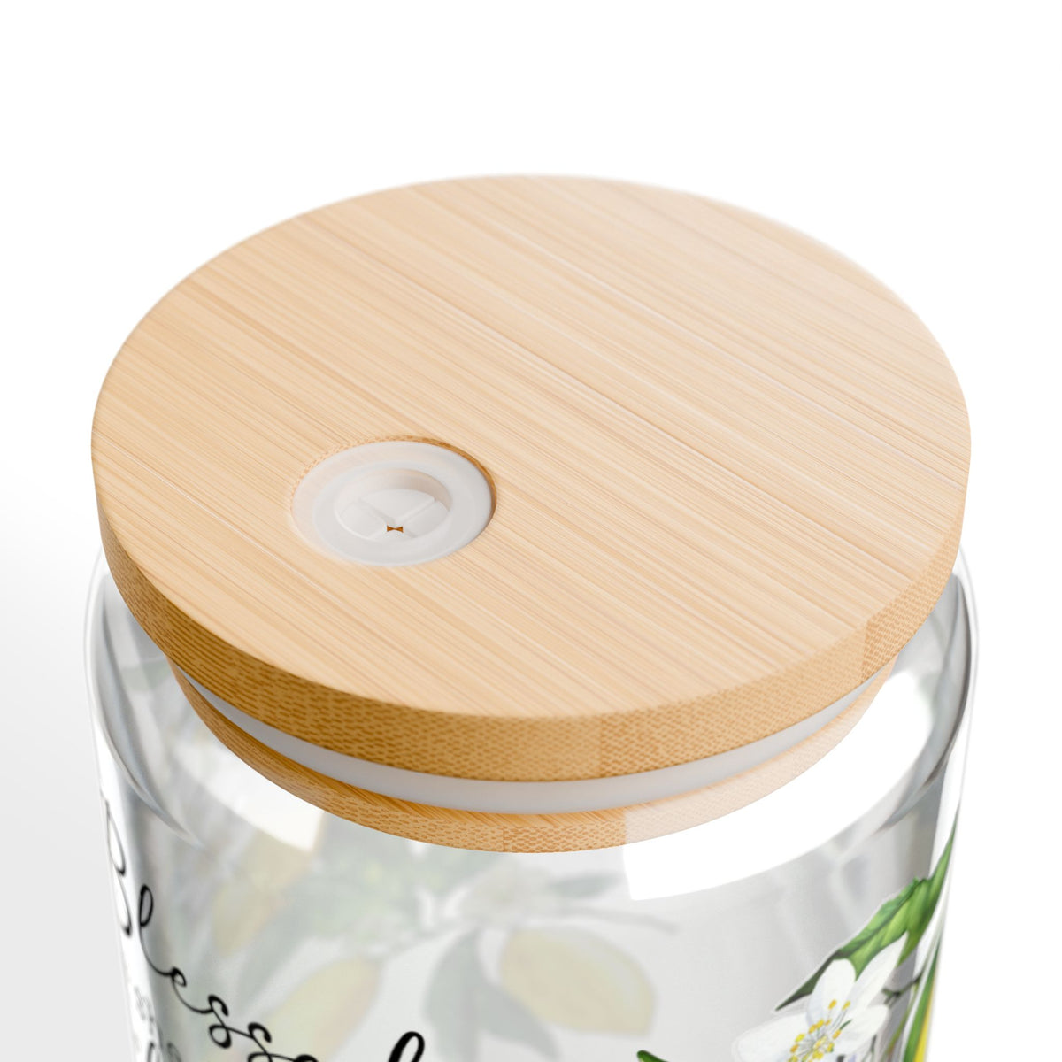 Scripture Wrap Glass Can - 16 oz Glass Cup with Lid & Straw - 16oz Boho Drinkware