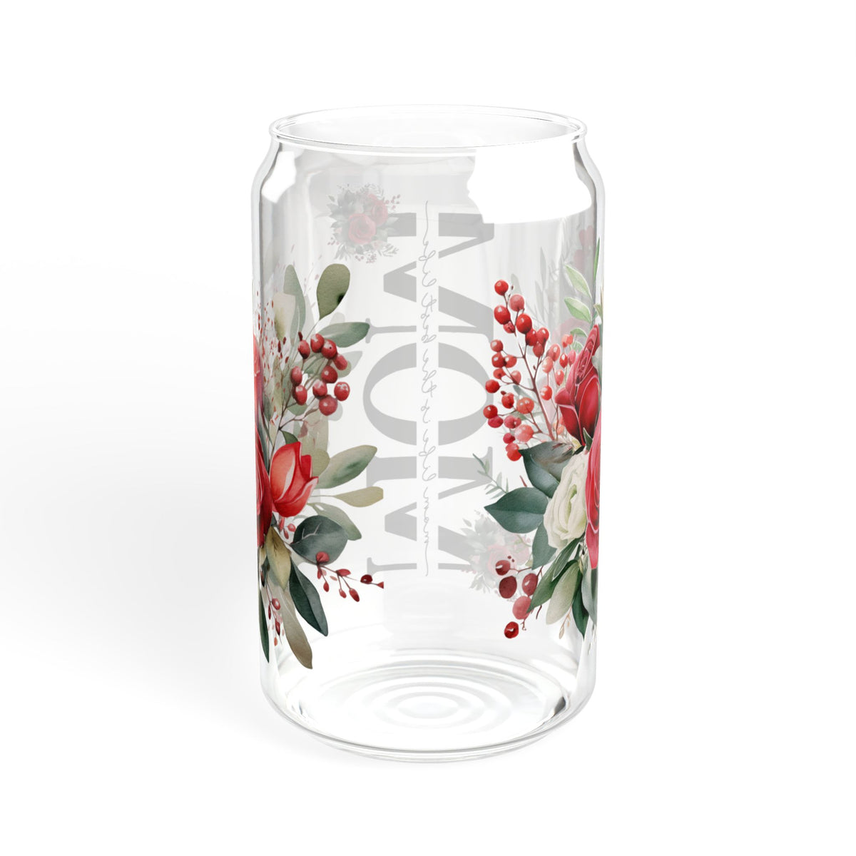 Mom Glass Can with Floral Design | 16oz Sipper Glass with Lid & Straw | Cute Mother’s Day Gift | Aesthetic Drinkware for Mom
