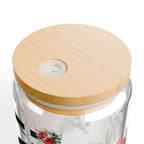 Mom Glass Can with Floral Design | 16oz Sipper Glass with Lid & Straw | Cute Mother’s Day Gift | Aesthetic Drinkware for Mom