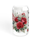 Mom Glass Can with Floral Design | 16oz Sipper Glass with Lid & Straw | Cute Mother’s Day Gift | Aesthetic Drinkware for Mom