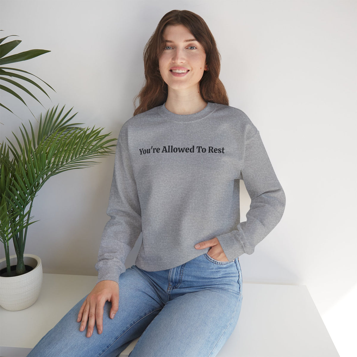 “You’re Allowed To Rest” Cozy Affirmation Sweatshirt