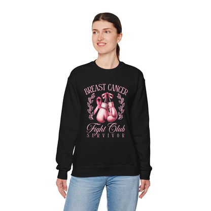Breast Cancer Fight Club Survivor Sweatshirt | Pink Boxing Gloves Crewneck