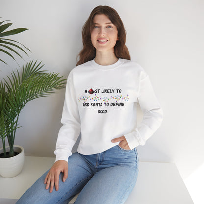 Most Likely To Santa Edition (Light Apparel) | Christmas Humor Tee | Gift for Friends & Family