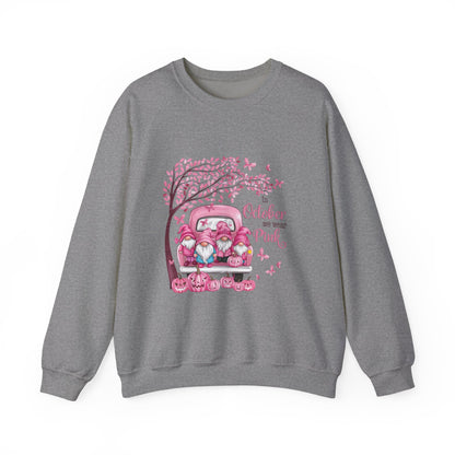 In October We Wear Pink Gnome Sweatshirt | Breast Cancer Awareness Crewneck
