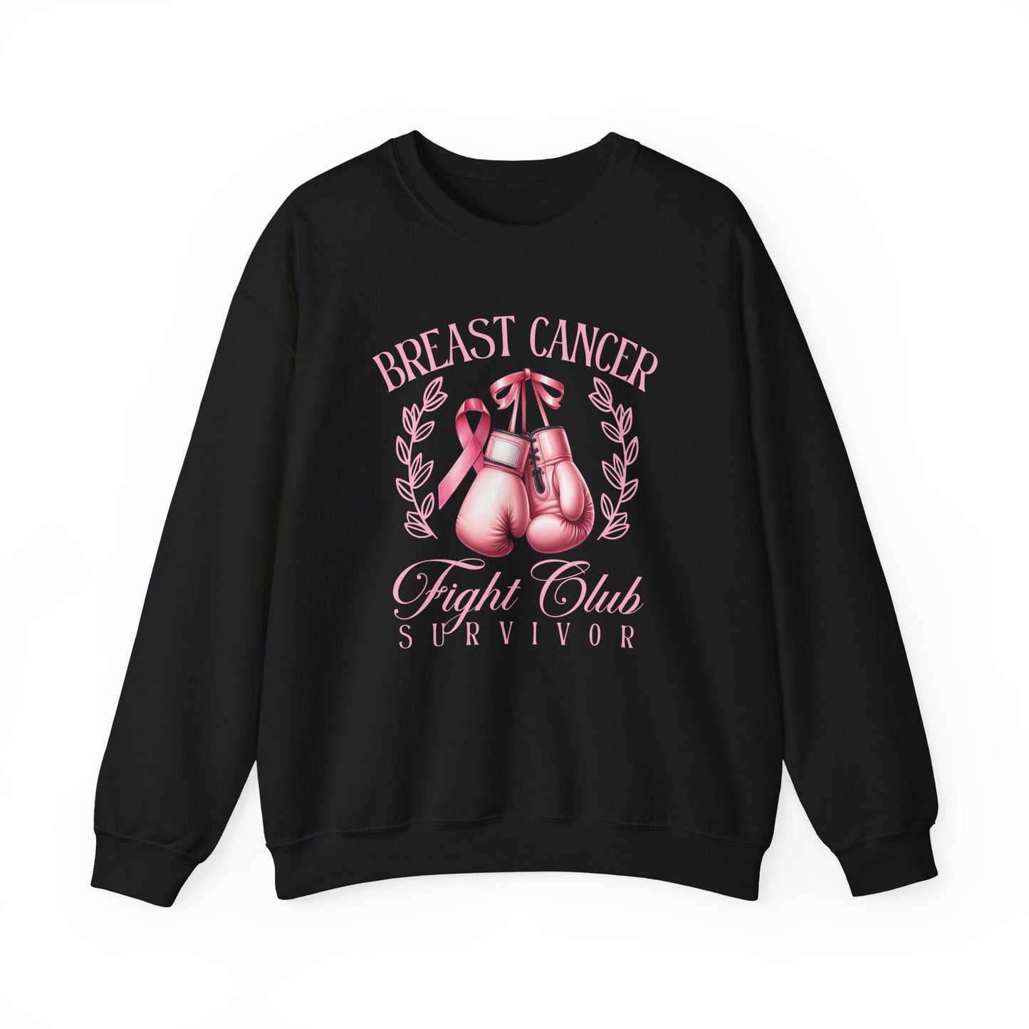 Breast Cancer Fight Club Survivor Sweatshirt | Pink Boxing Gloves Crewneck