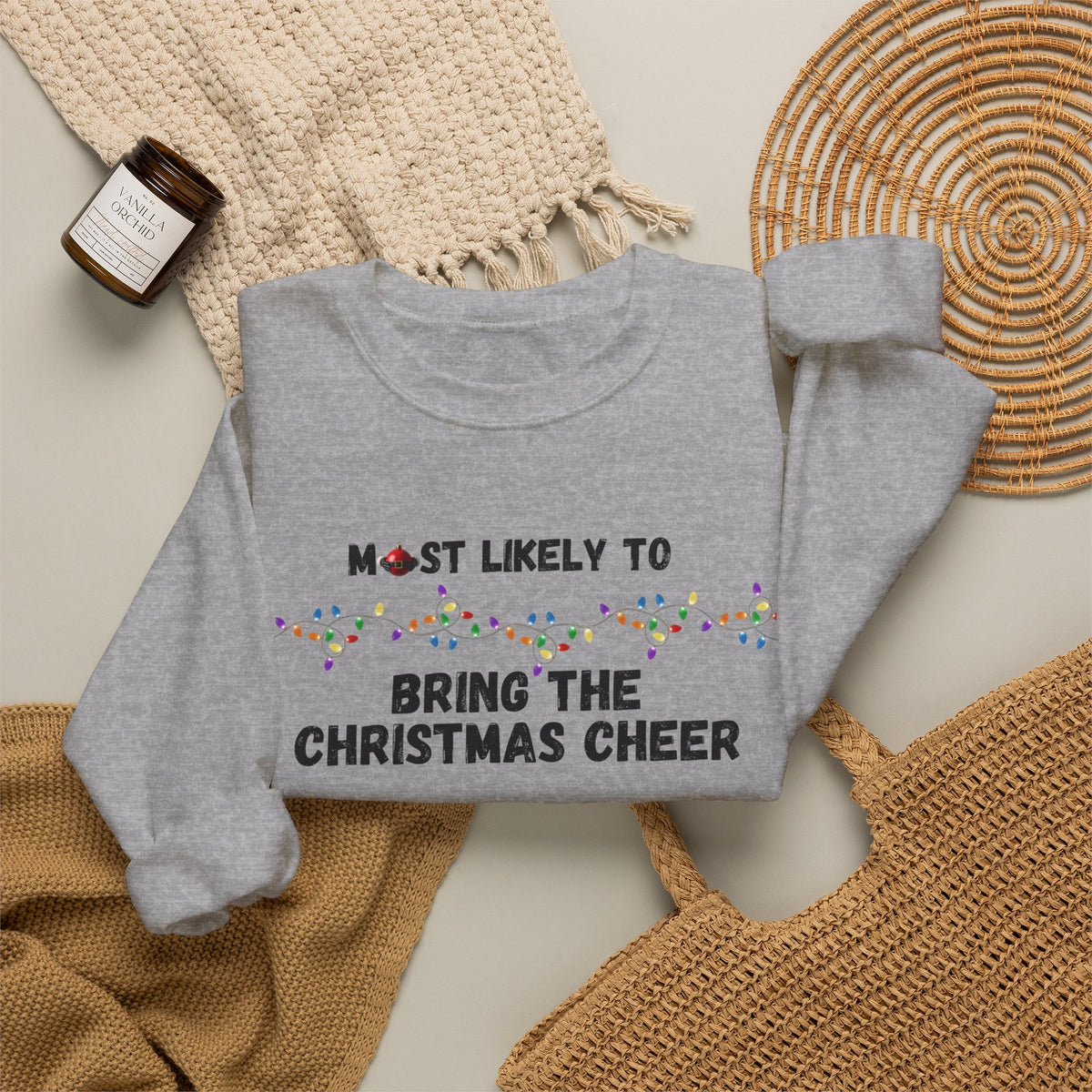 Most Likely To Christmas Spirit (Light Apparel) | Christmas Humor Tee | Gift for Friends & Family
