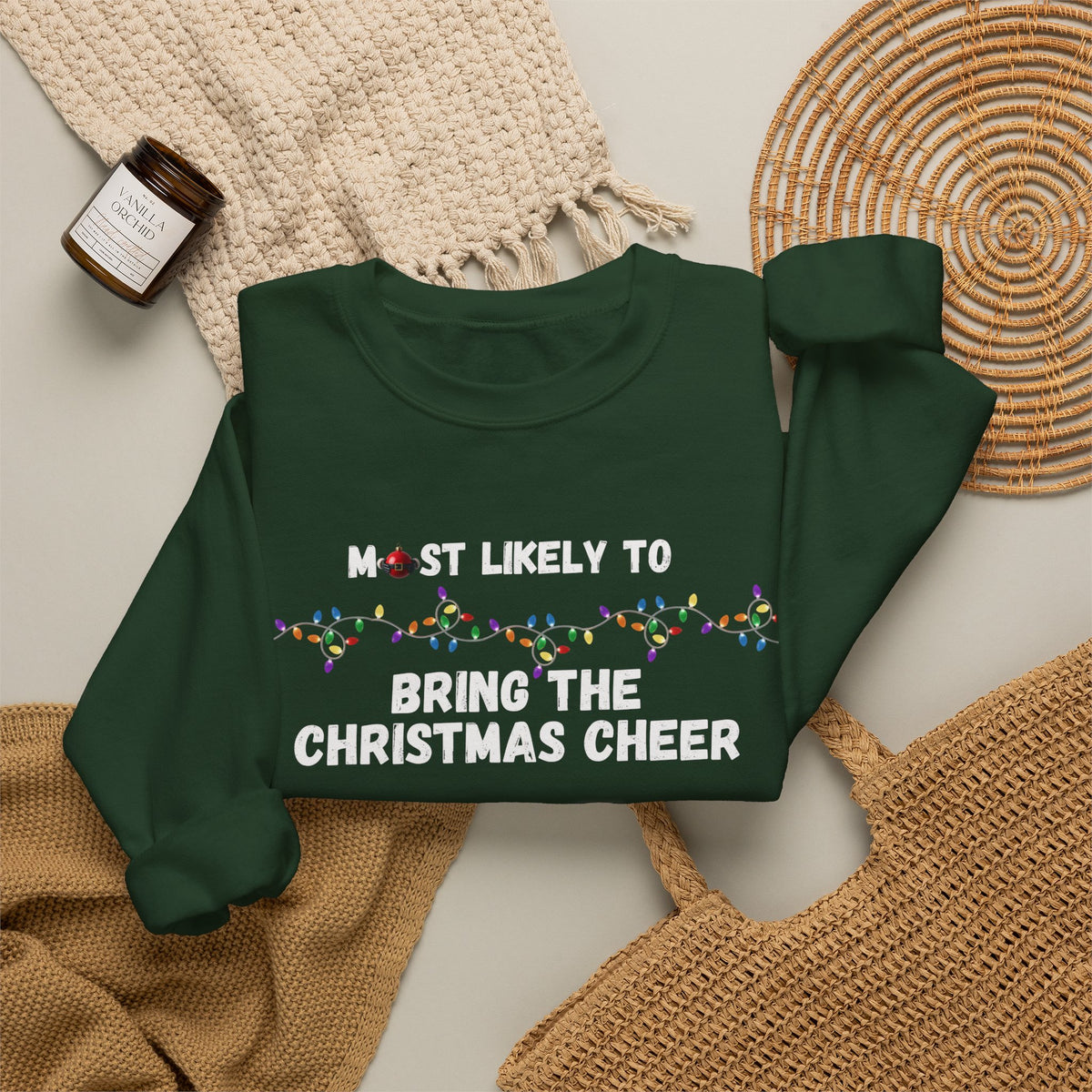 Most Likely To Christmas Spirit Edition (Dark Apparel) | Christmas Humor | Gift for Friends & Family
