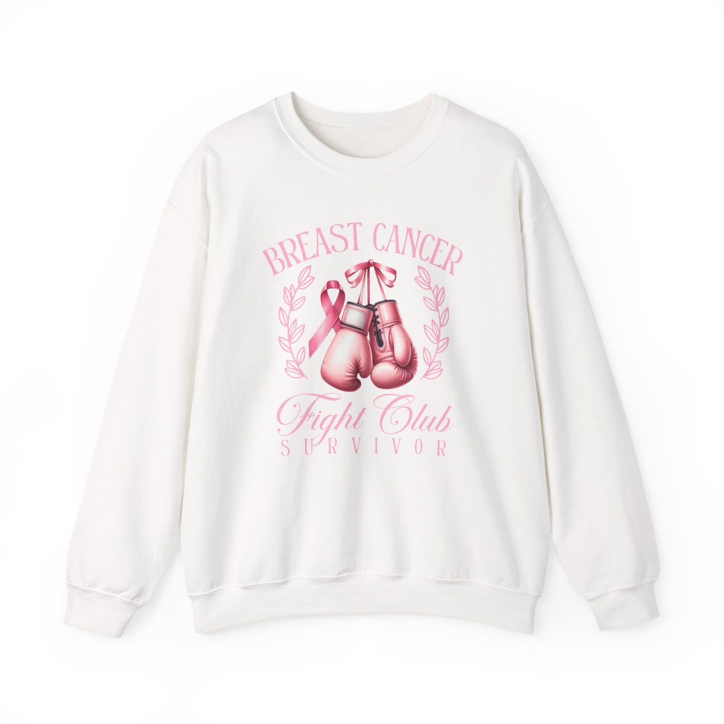 Breast Cancer Fight Club Survivor Sweatshirt | Pink Boxing Gloves Crewneck