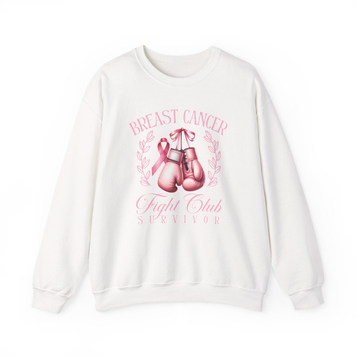 Breast Cancer Fight Club Survivor Sweatshirt | Pink Boxing Gloves Crewneck