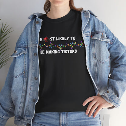 Most Likely To Christmas Day Edition (Dark Apparel) | Christmas Humor | Gift for Friends & Family