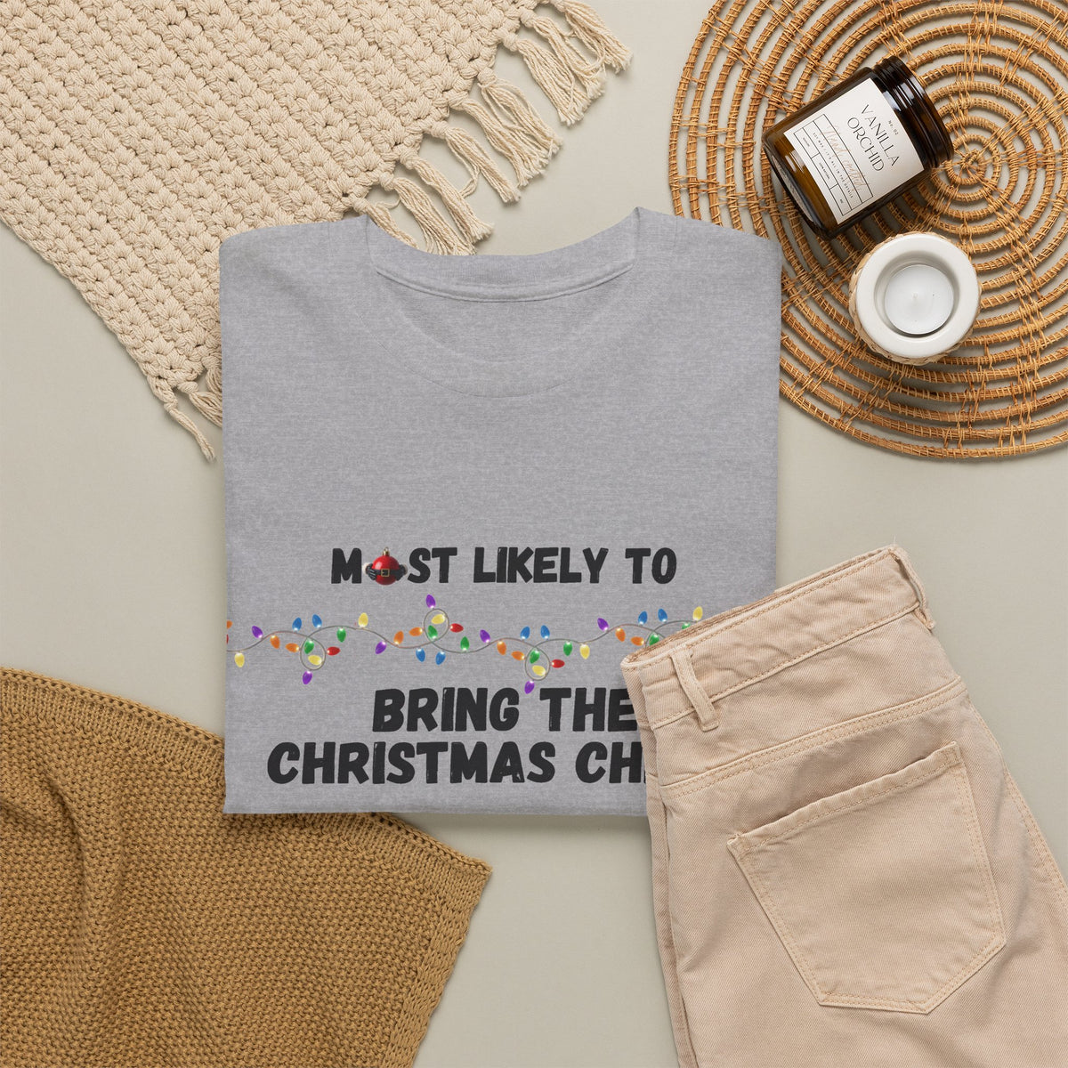 Most Likely To Christmas Spirit (Light Apparel) | Christmas Humor Tee | Gift for Friends & Family