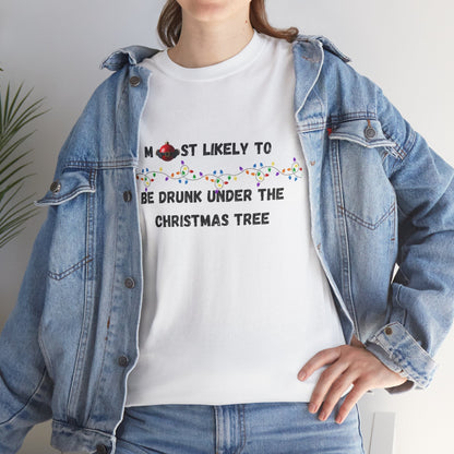 Most Likely To Food & Drink Edition (Light Apparel) | Christmas Humor Tee | Gift for Friends & Family