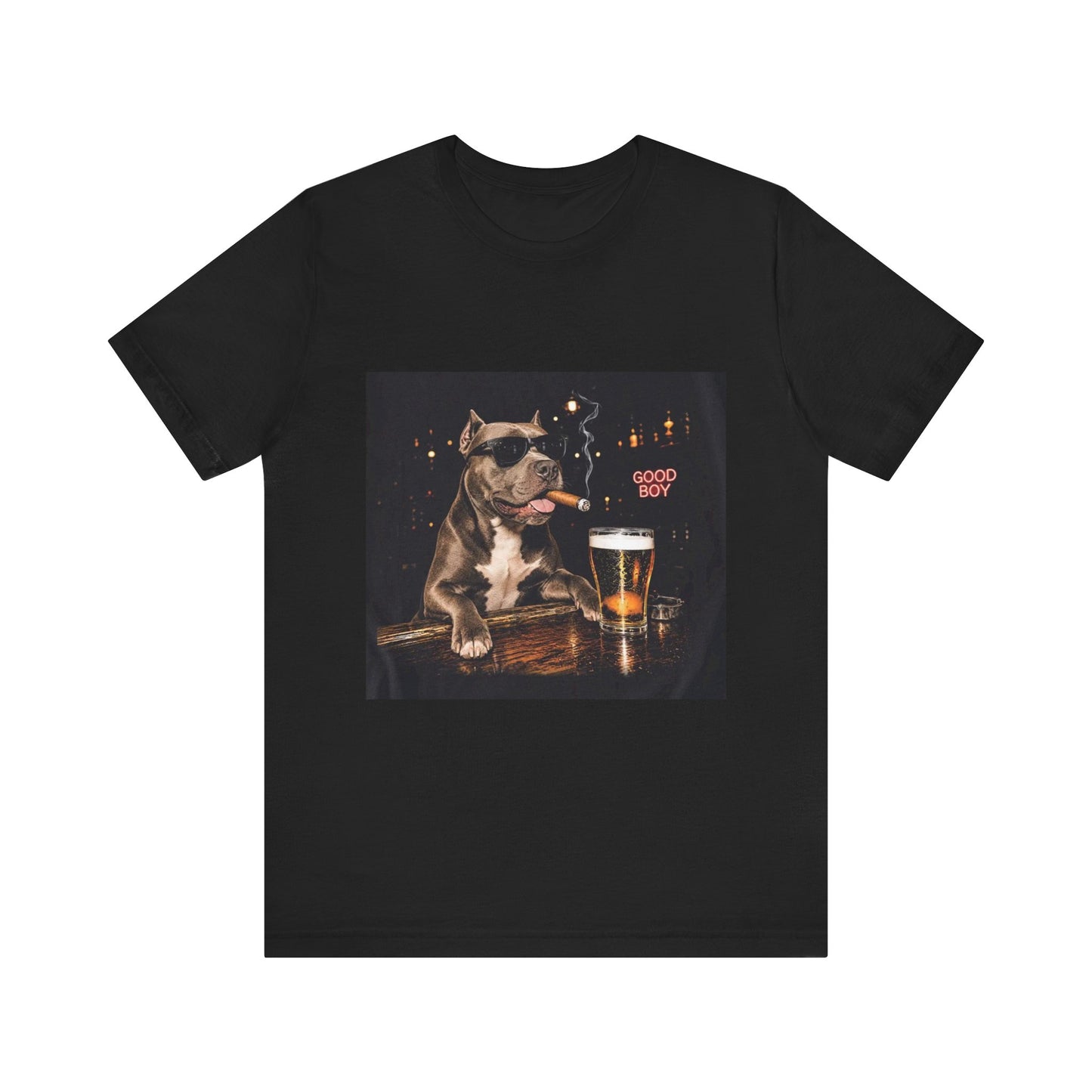 Custom Pet Portrait Vintage Bar T-Shirt | Personalized Dog Photo Tee