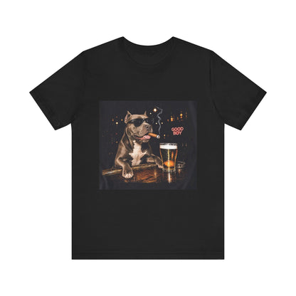 Custom Pet Portrait Vintage Bar T-Shirt | Personalized Dog Photo Tee