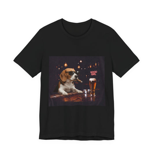 Custom Pet Portrait Vintage Bar T-Shirt | Personalized Dog Photo Tee
