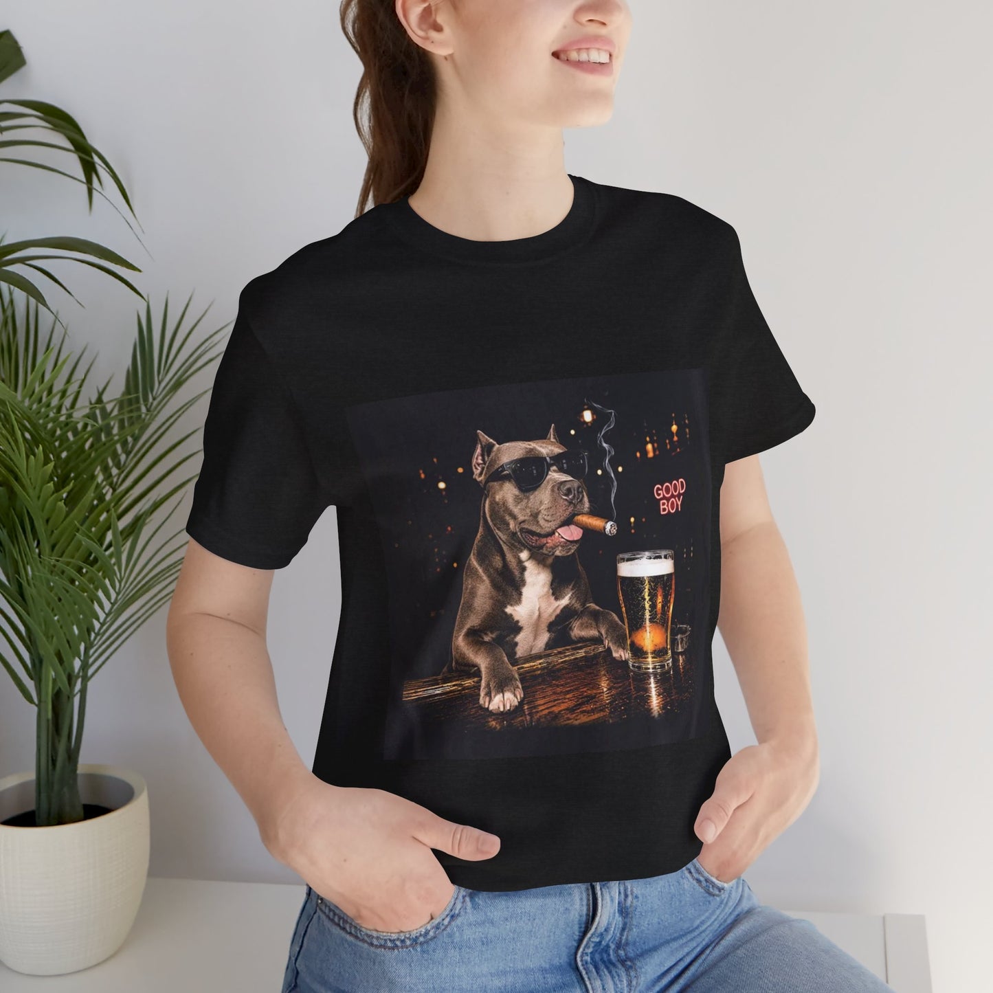 Custom Pet Portrait Vintage Bar T-Shirt | Personalized Dog Photo Tee